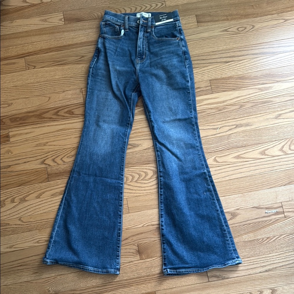 Abercrombie & Fitch Blue Flare Wide Leg Jeans